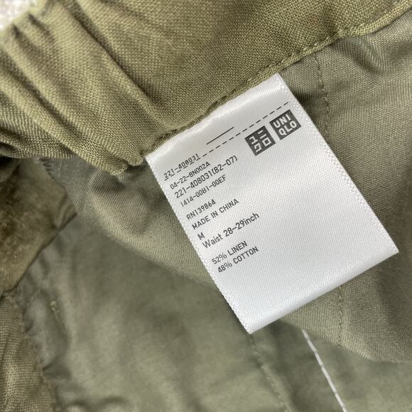 UNIQLO Linen Blend Pants Medium Casula 28" Inseam Sz M 60-2 - Picture 4 of 8